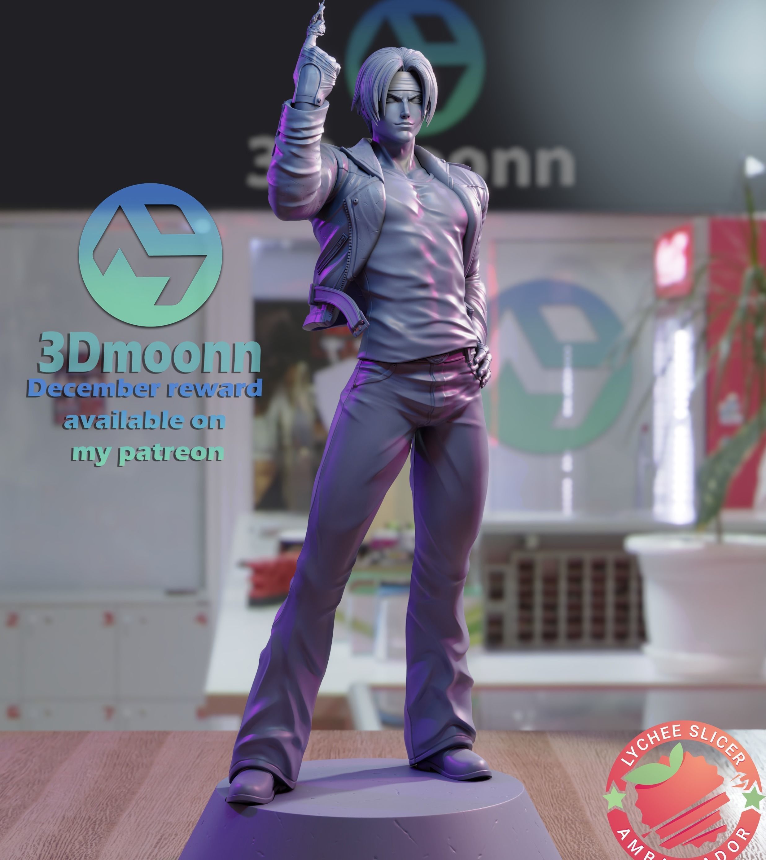 Kyo Kusanagi - the king of fighters - stl 3D print model_3