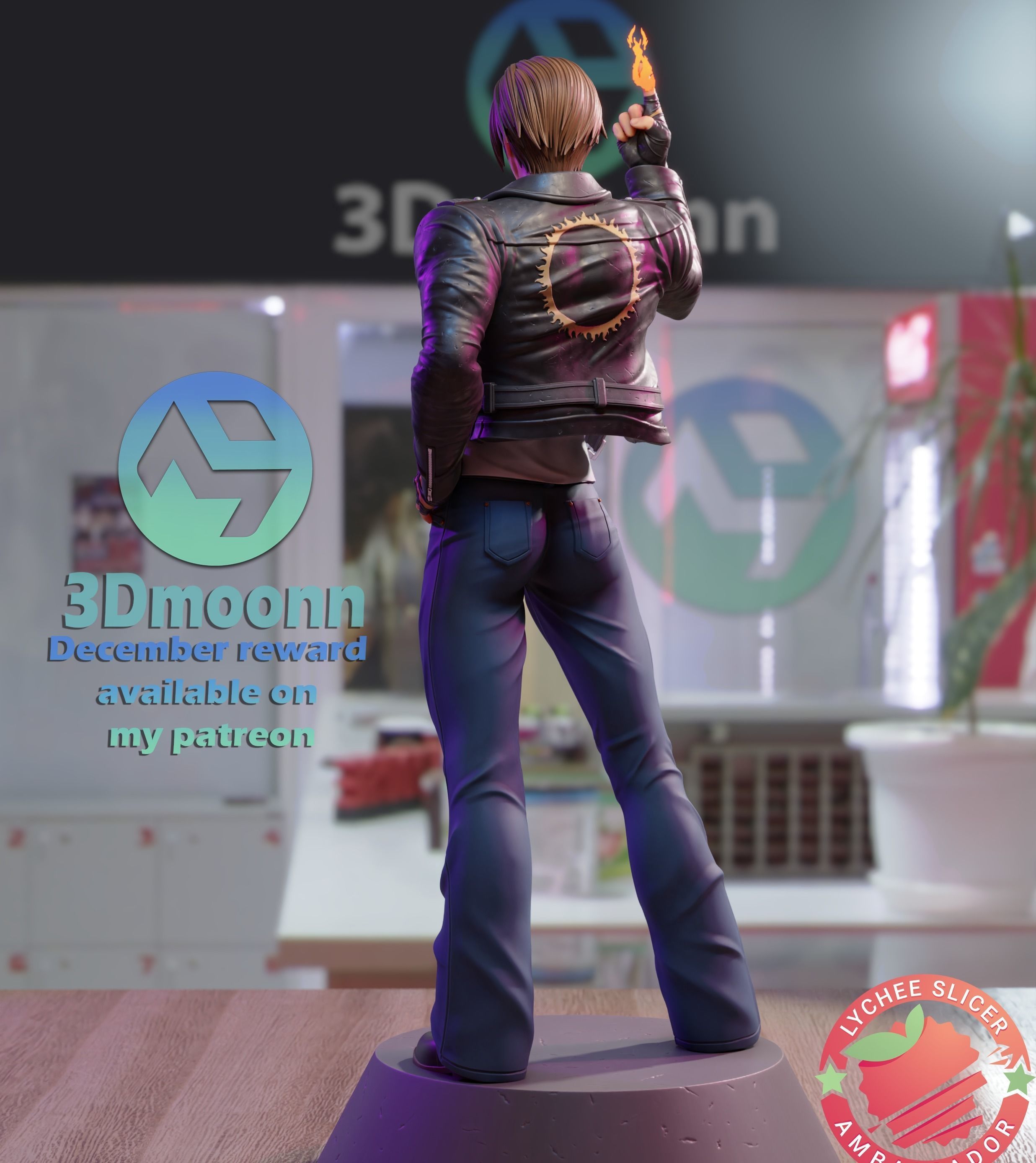 Kyo Kusanagi - the king of fighters - stl 3D print model_6