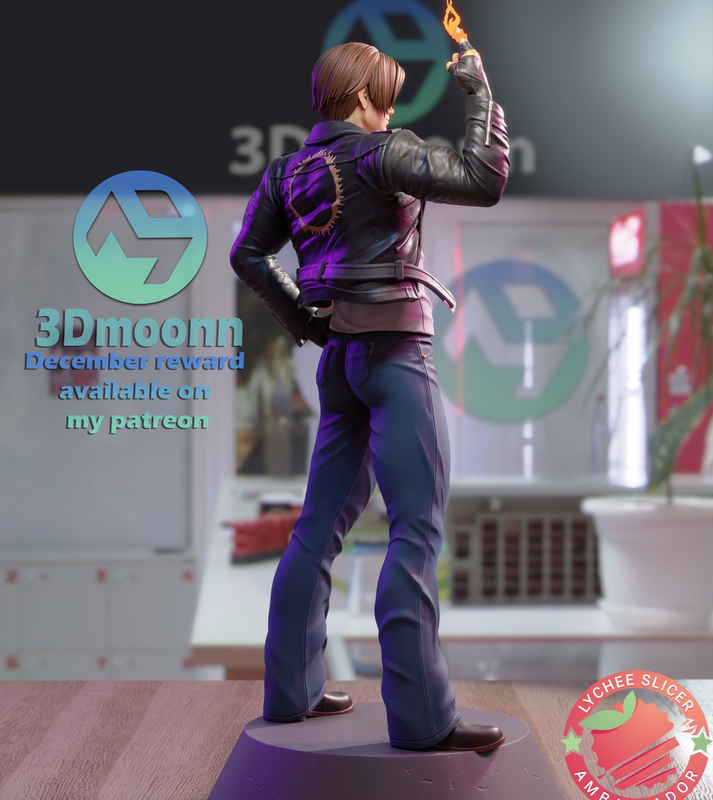 Kyo Kusanagi - the king of fighters - stl 3D print model_1