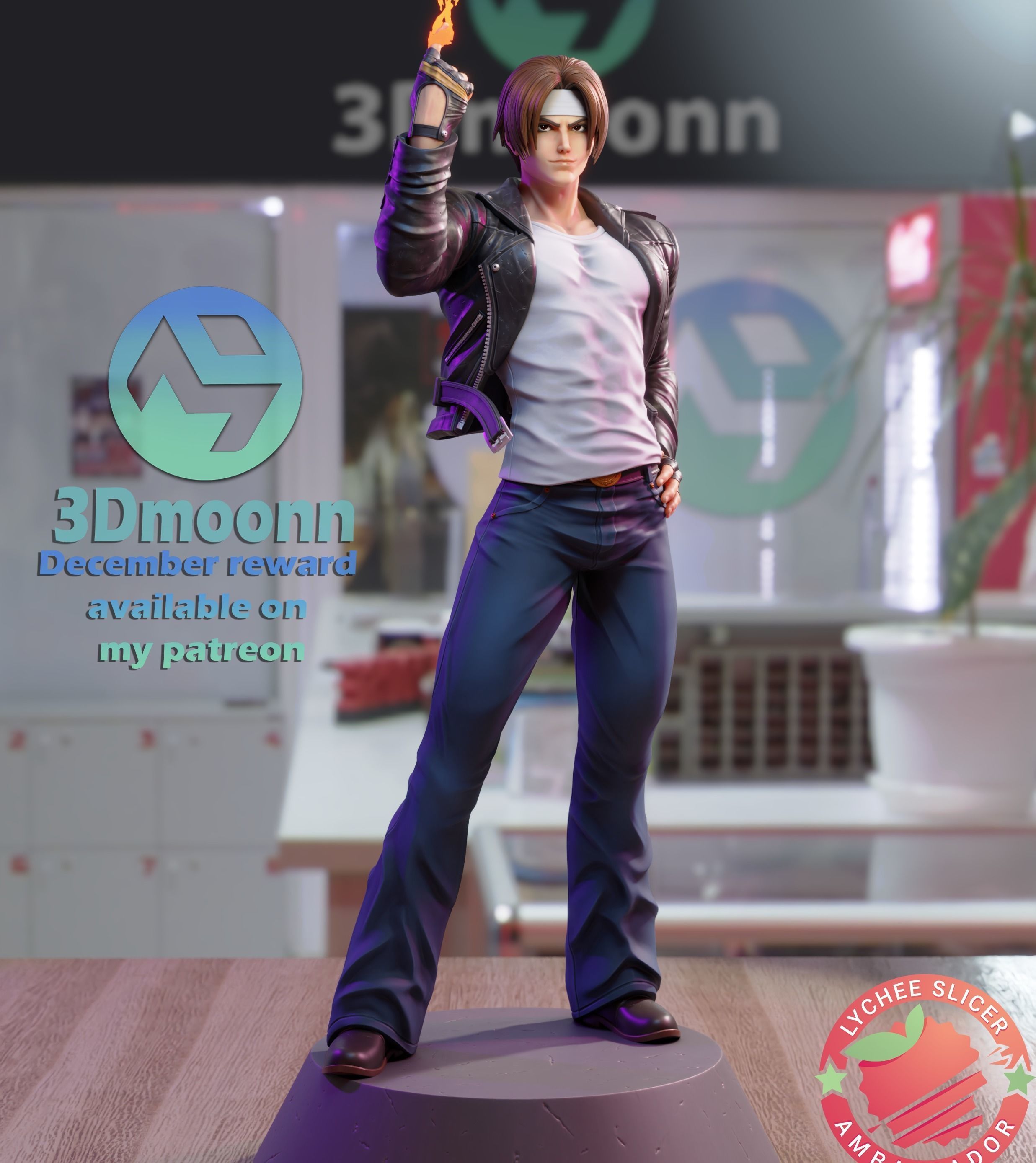 Kyo Kusanagi - the king of fighters - stl 3D print model_2