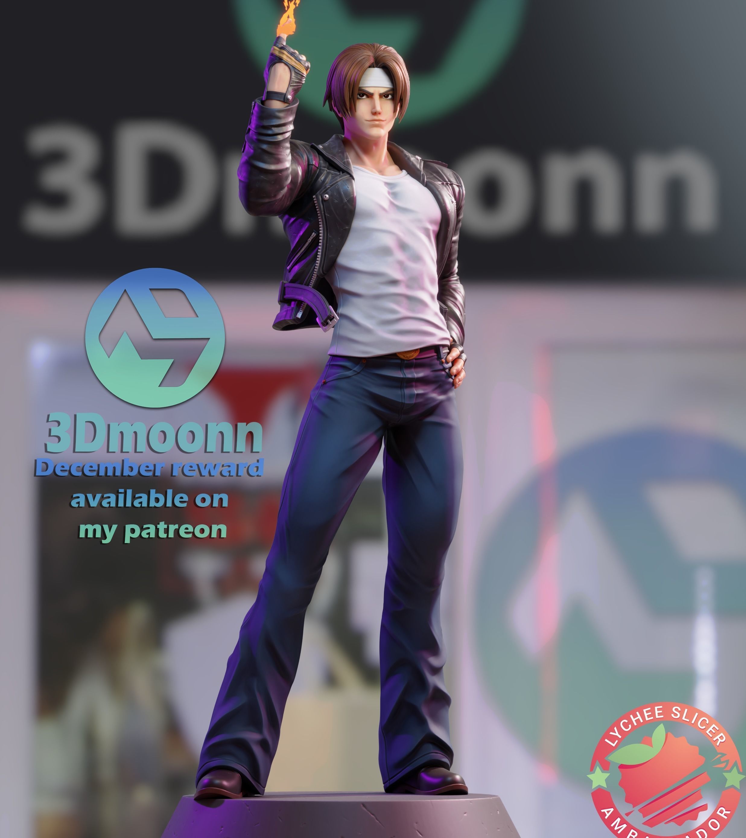 Kyo Kusanagi - the king of fighters - stl 3D print model_5