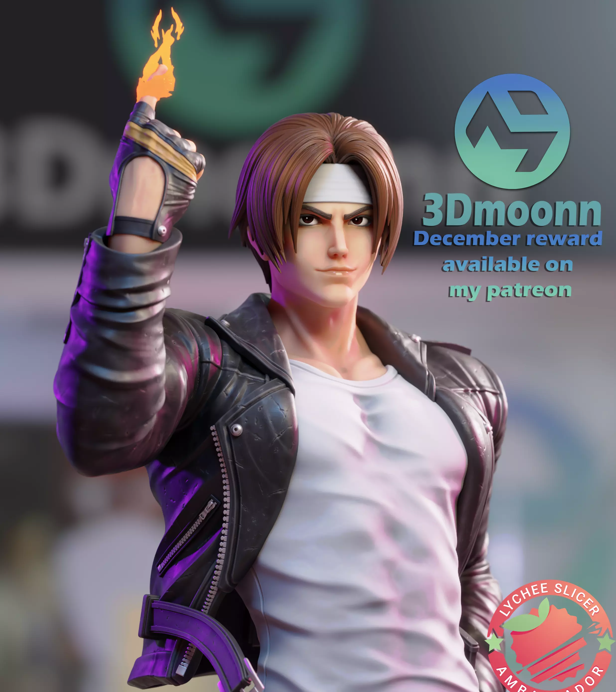 Kyo Kusanagi - the king of fighters - stl 3D print model_0