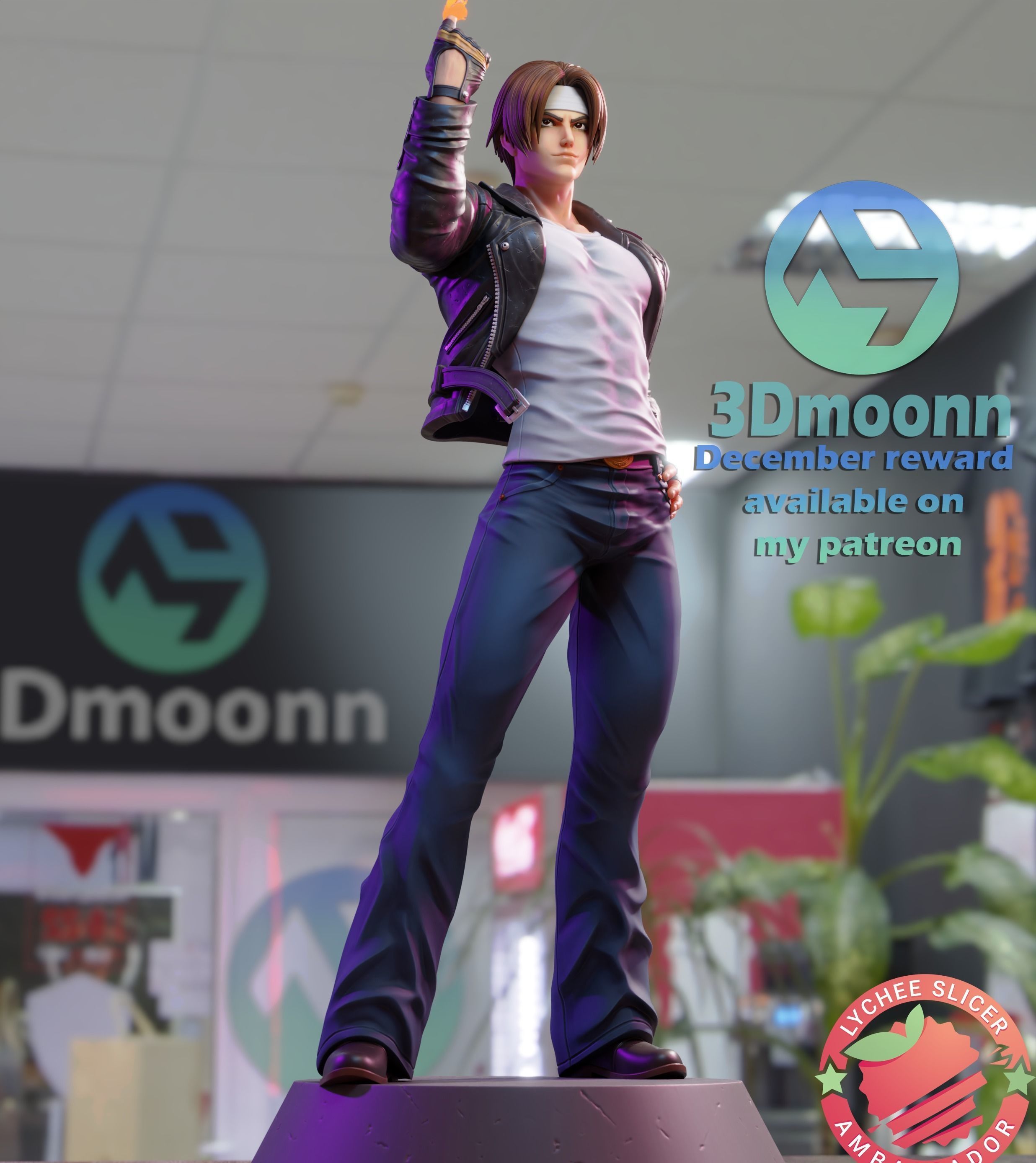 Kyo Kusanagi - the king of fighters - stl 3D print model_4