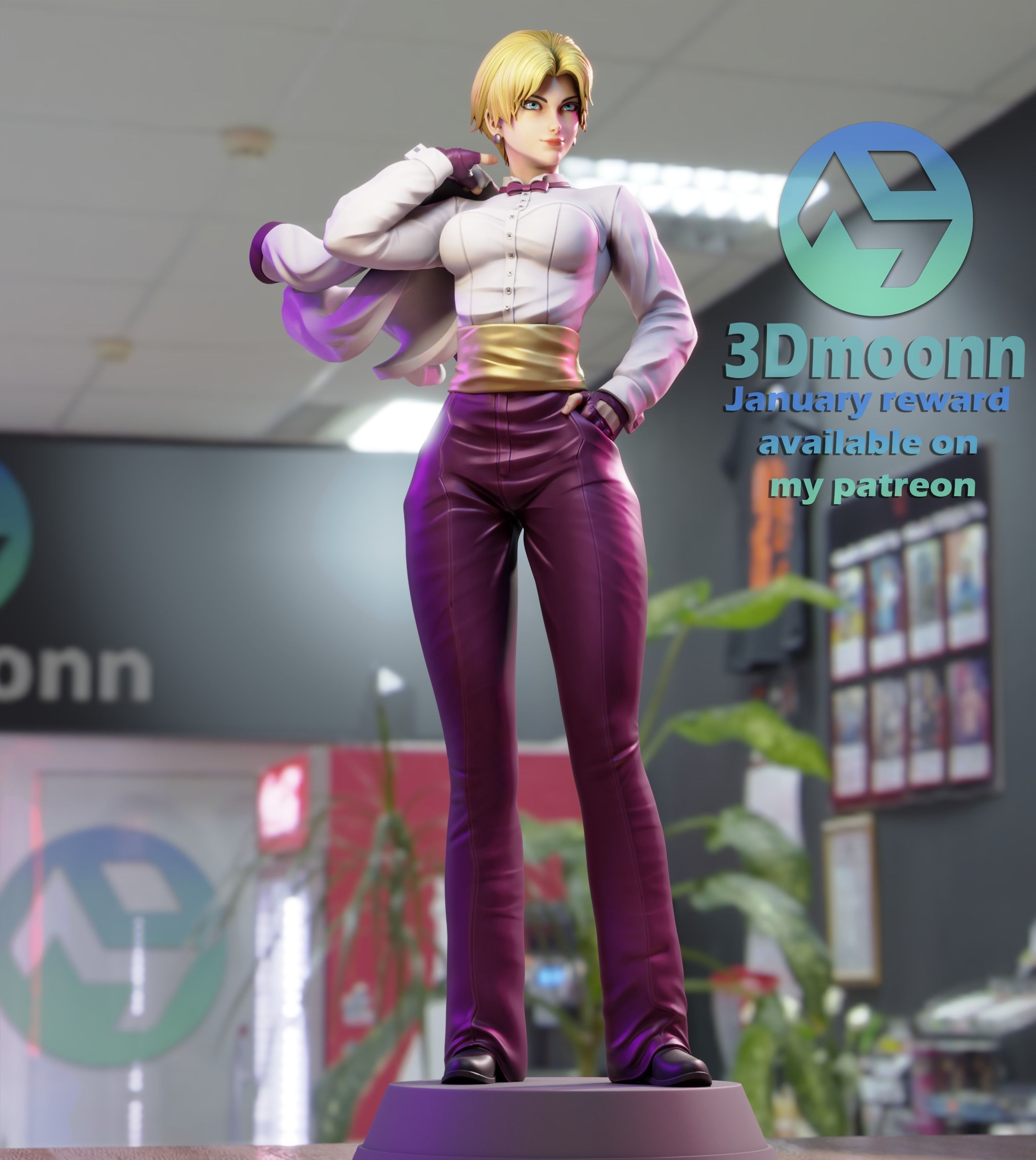  king - the king of fighters 3D print model_3