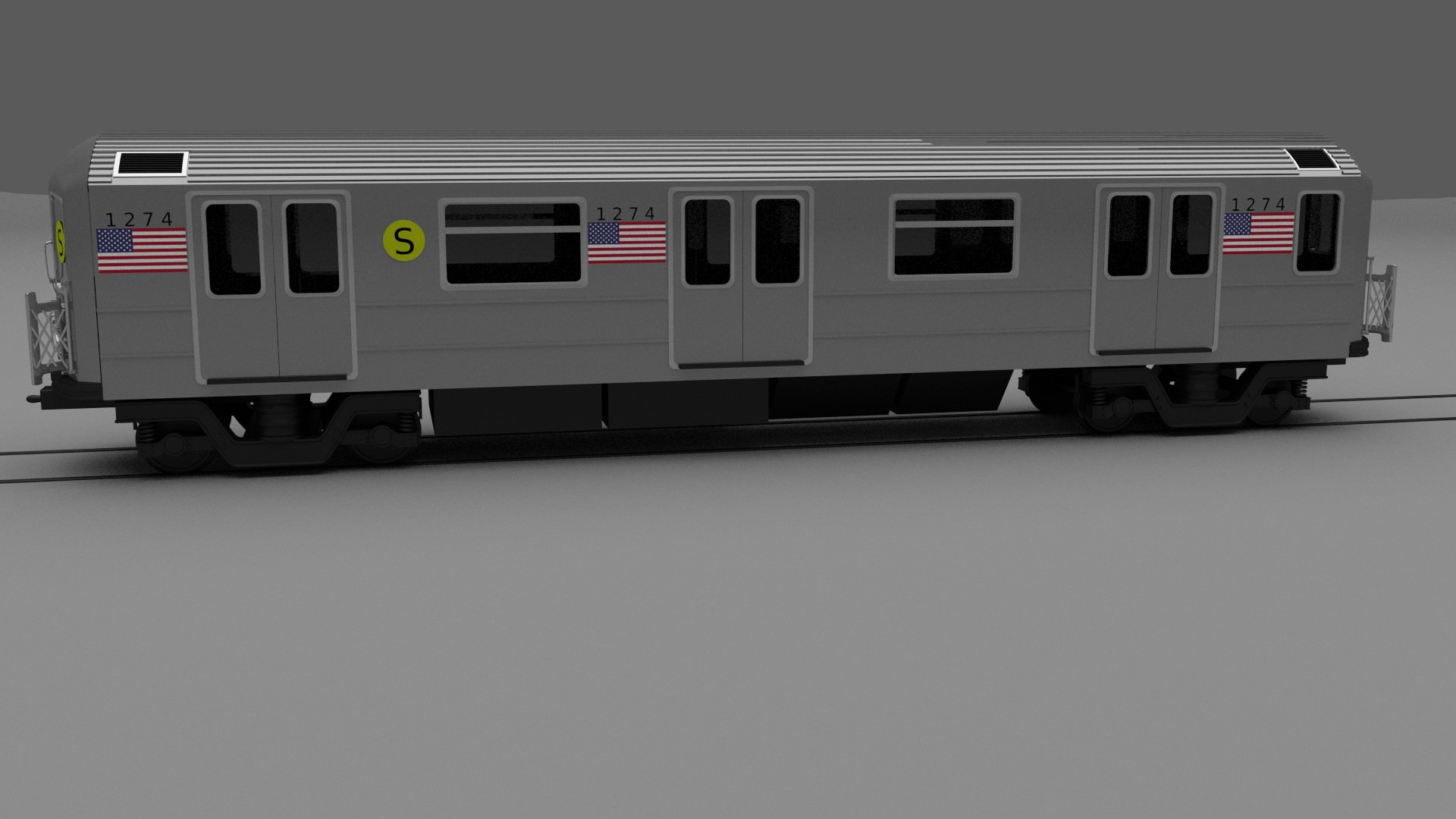 New York subway train 3D model_2