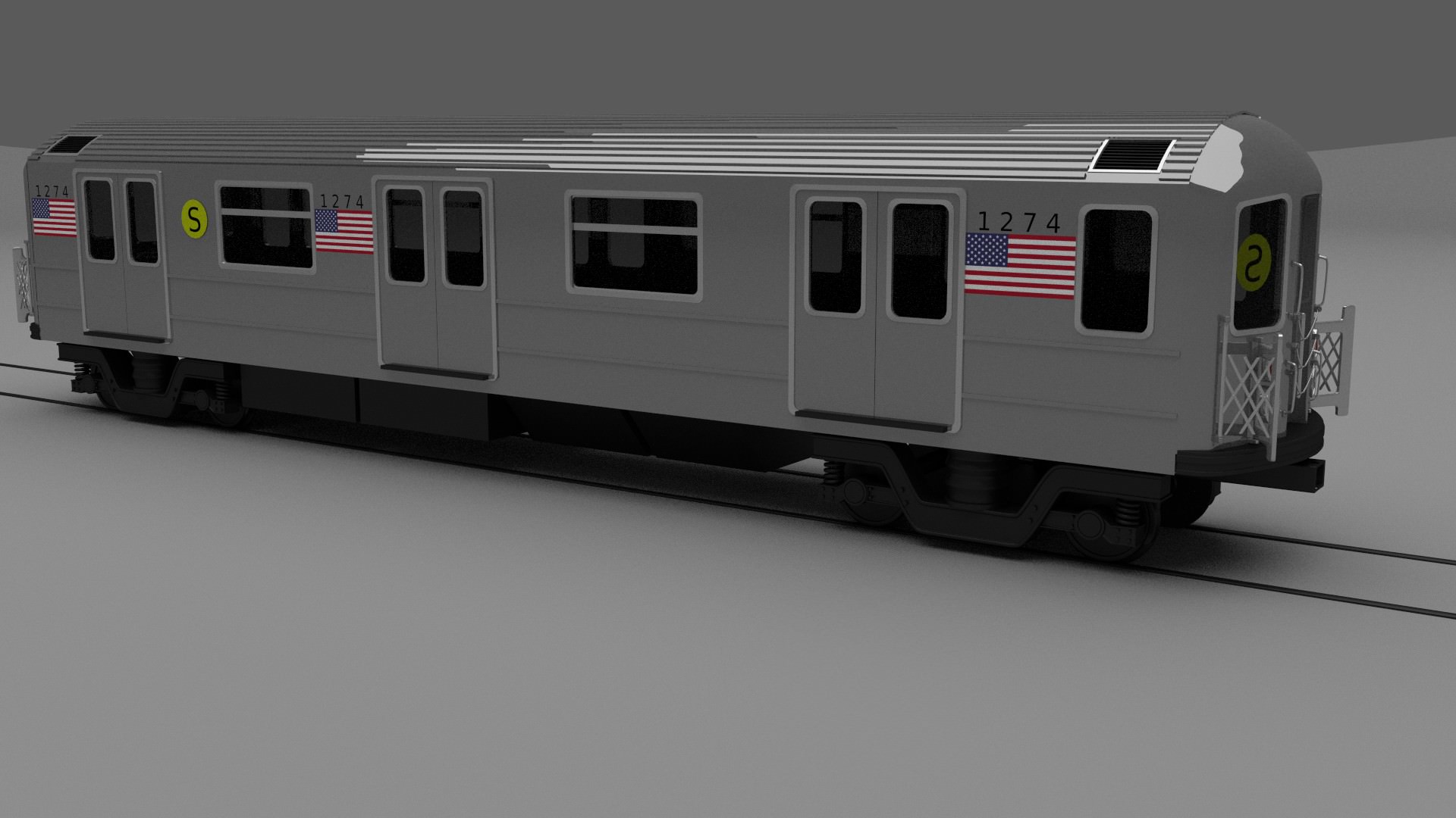 New York subway train 3D model_3