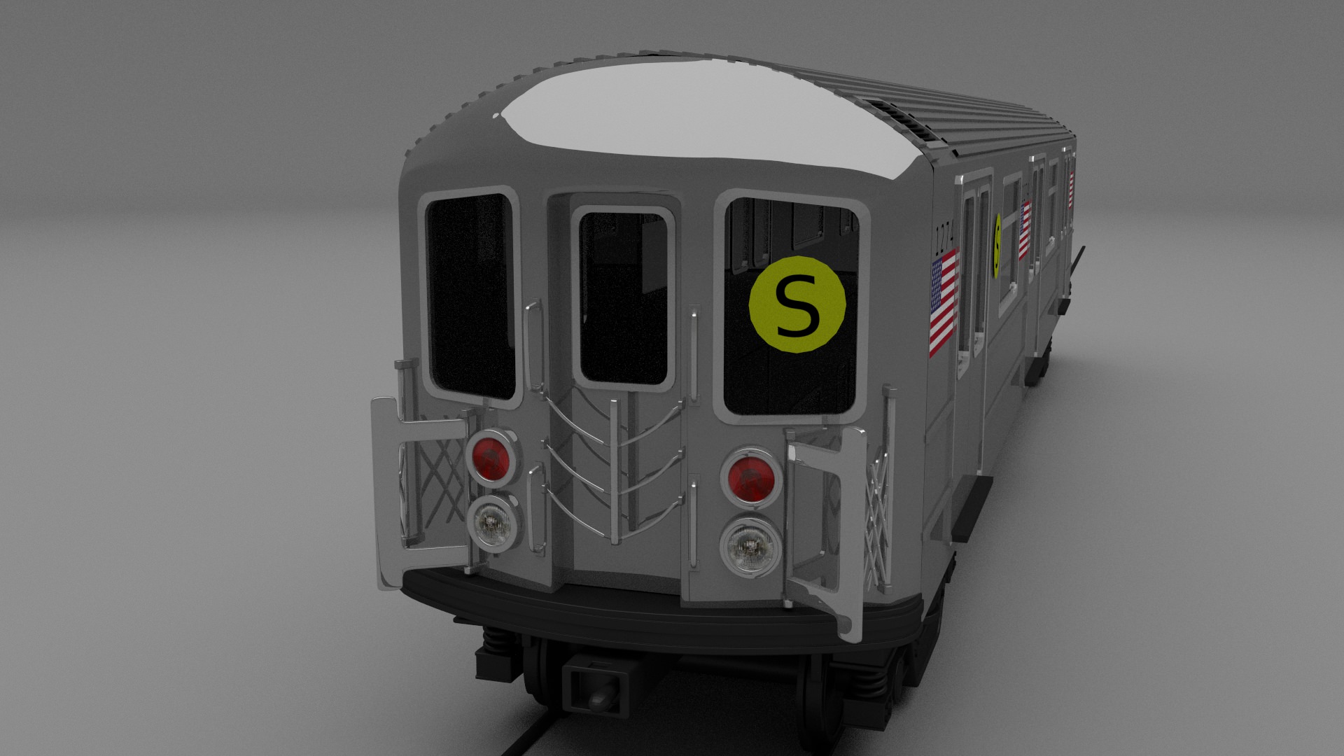 New York subway train 3D model_4