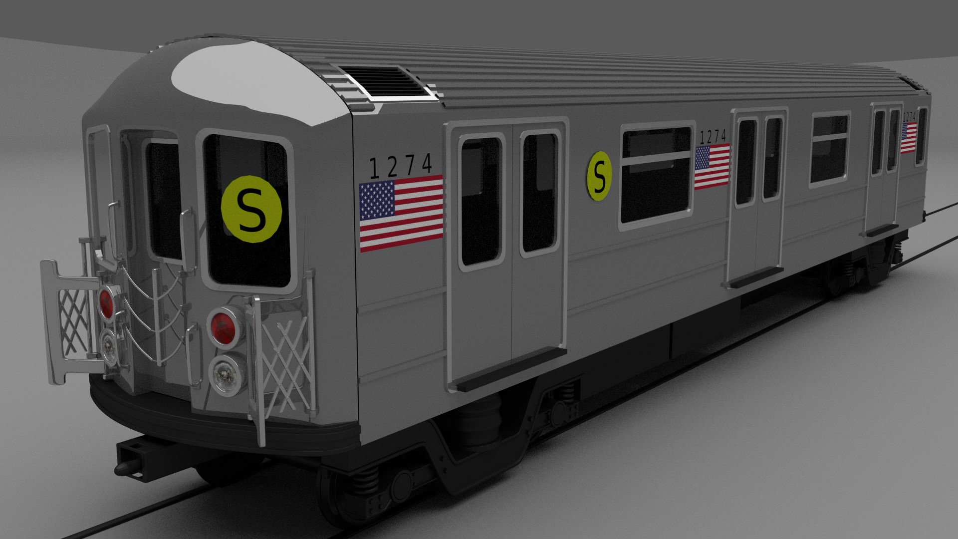 New York subway train 3D model_1