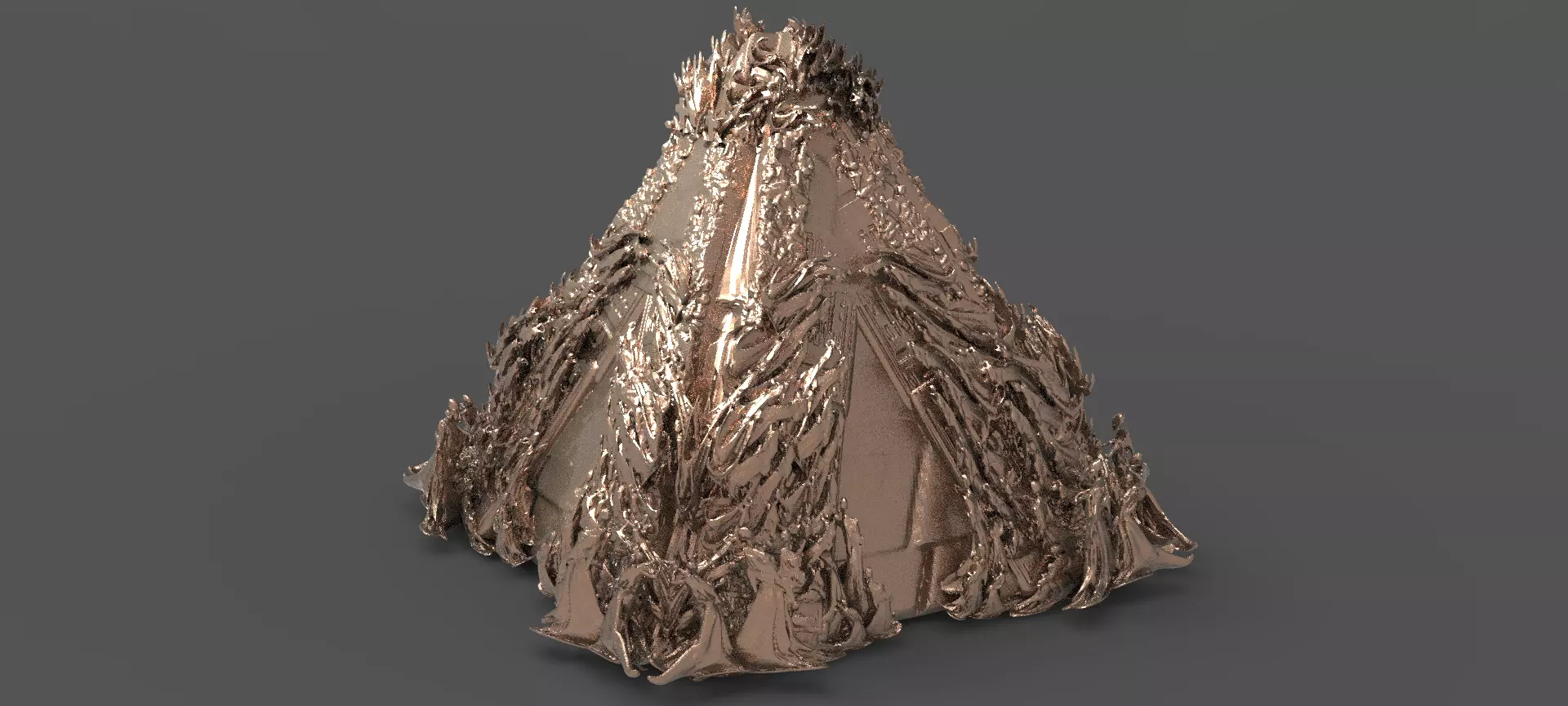Hell pyramid Skeleton Swarm 3D model_0
