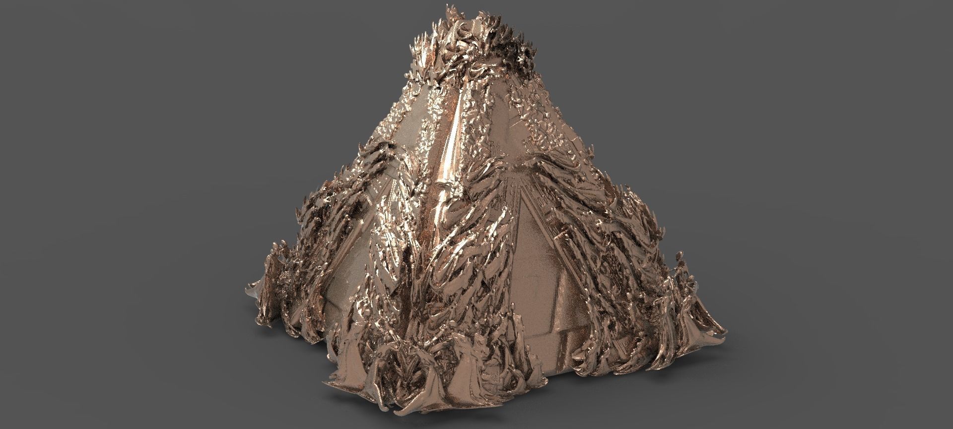 Hell pyramid Skeleton Swarm 3D model_1