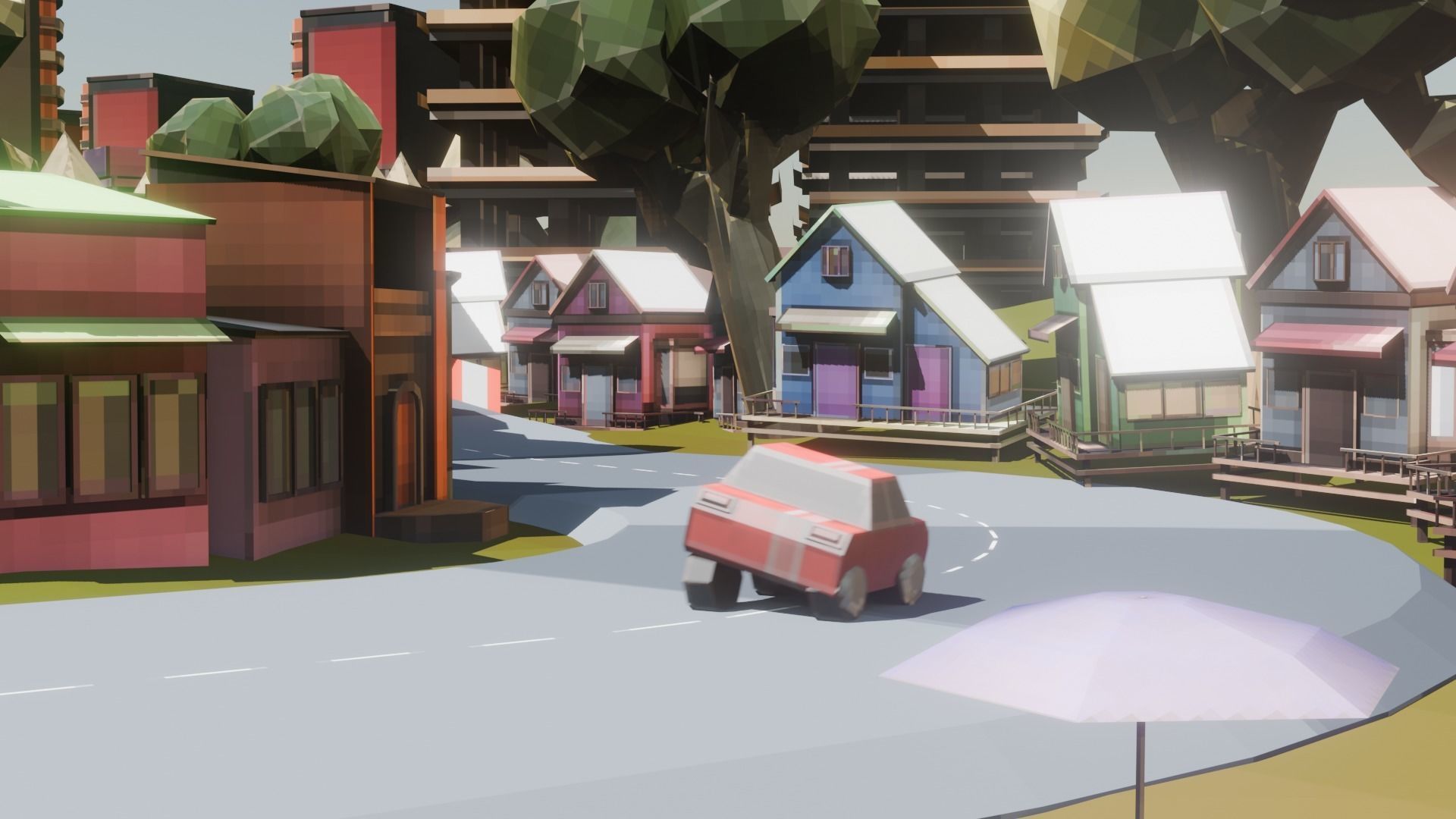 Low Poly Racing Track Low-poly 3D model_4