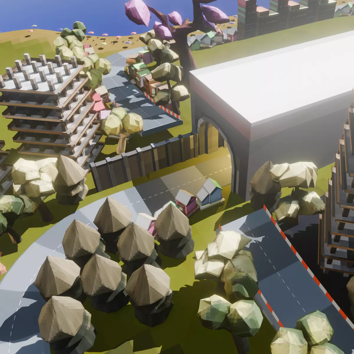 Low Poly Racing Track Low-poly 3D model_0