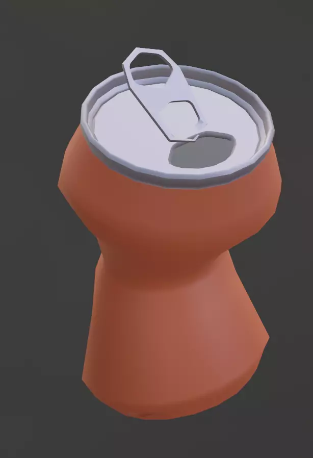 Crushed Tin Can Low-poly 3D model_0