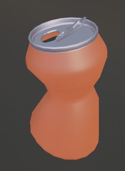 Crushed Tin Can Low-poly 3D model_2