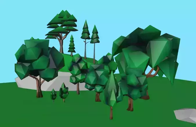 Low poly tree pack