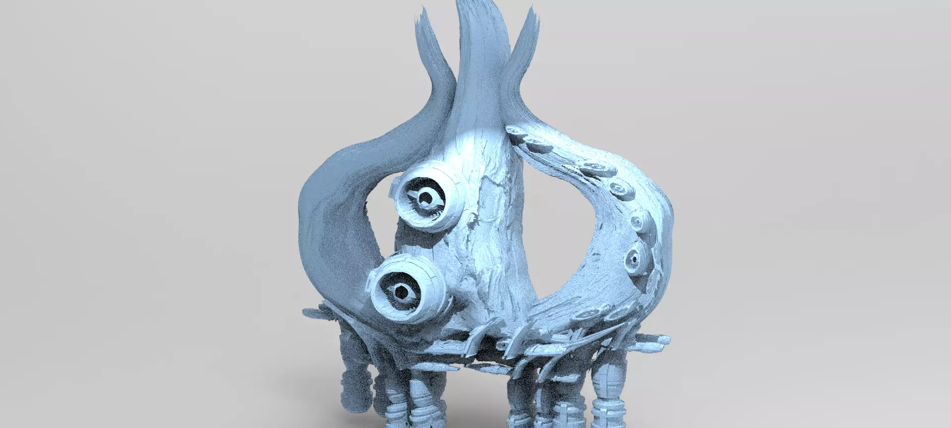 asteroid mushroom crater mountains 3D model_0