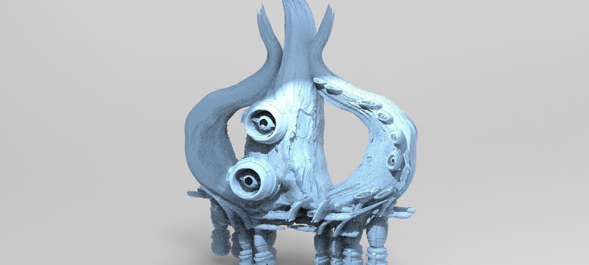 asteroid mushroom crater mountains 3D model_1