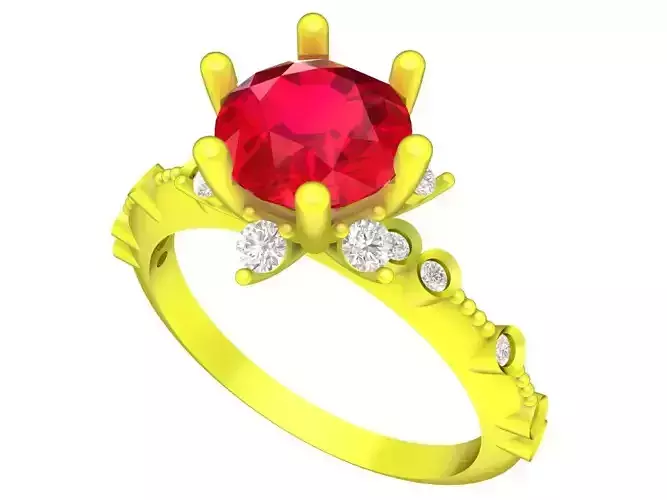 A7451 Luxury Diamond Women Fashion Ring 3D Model