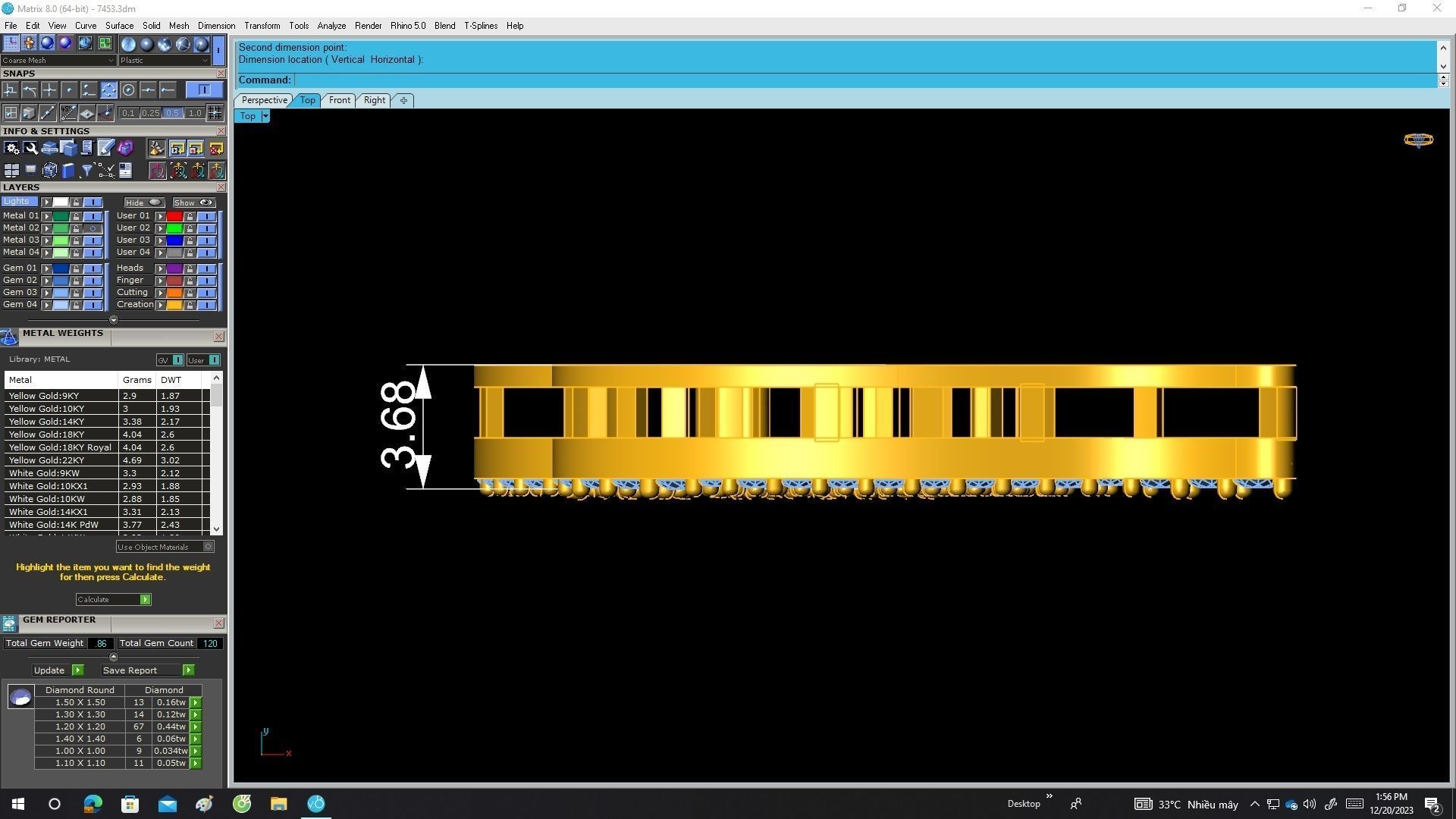 A7453 Diamond Letter T Pendant 3D Model 3D print model_5