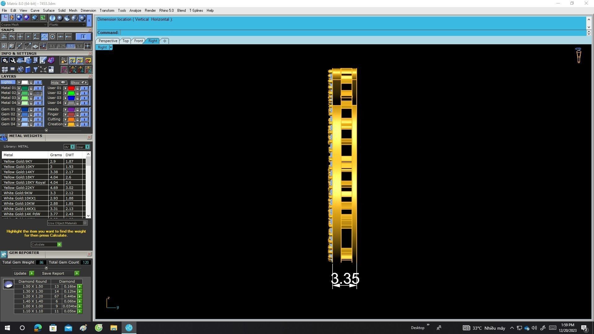 A7453 Diamond Letter T Pendant 3D Model 3D print model_7