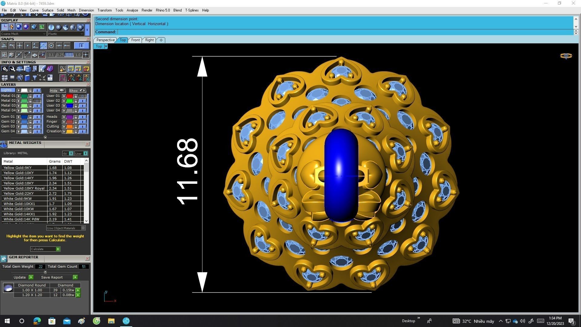 A7459 Diamond Heart Noel Tree Pine Pendant 3D Model 3D print model_5