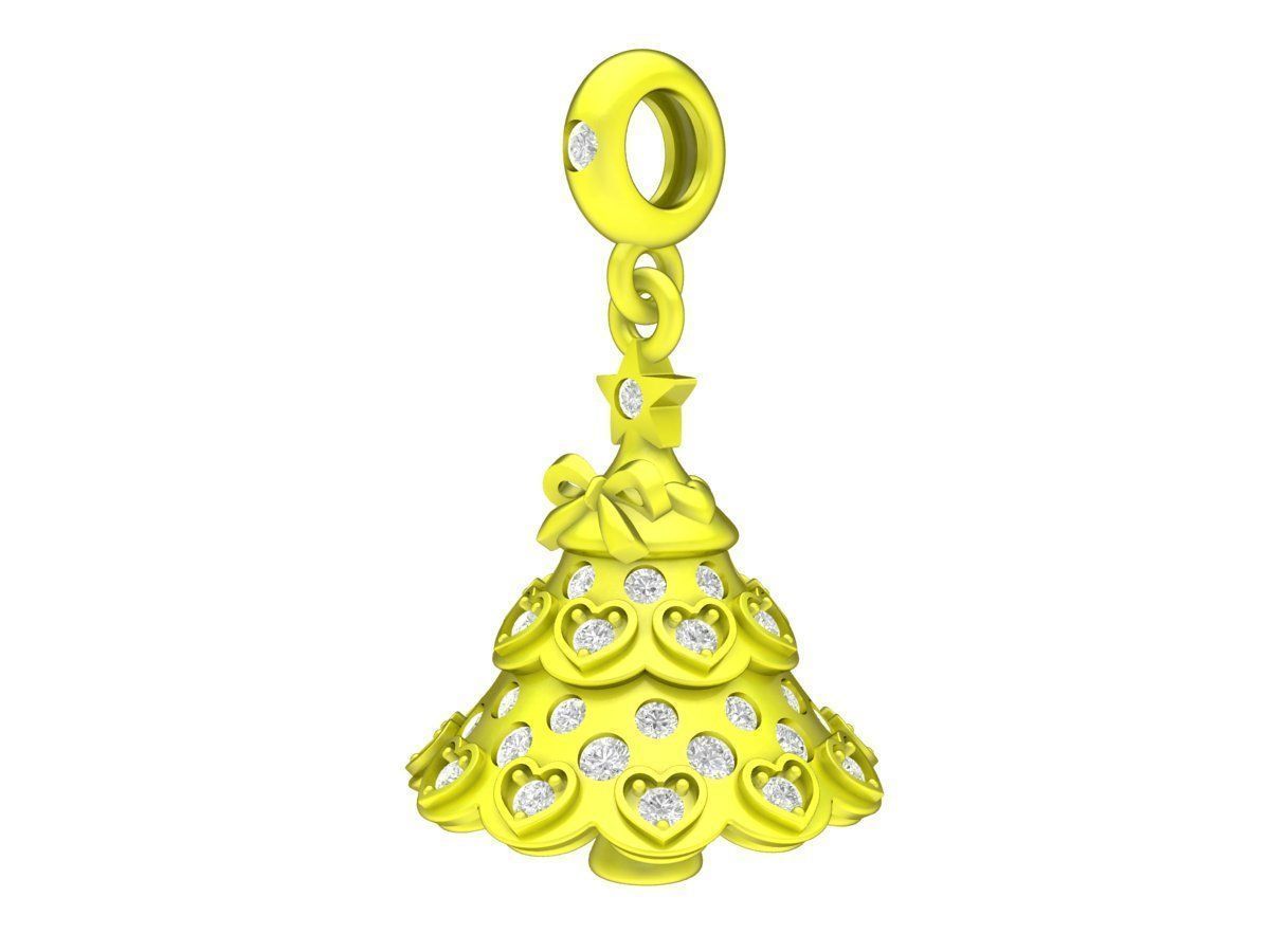 A7459 Diamond Heart Noel Tree Pine Pendant 3D Model 3D print model_3