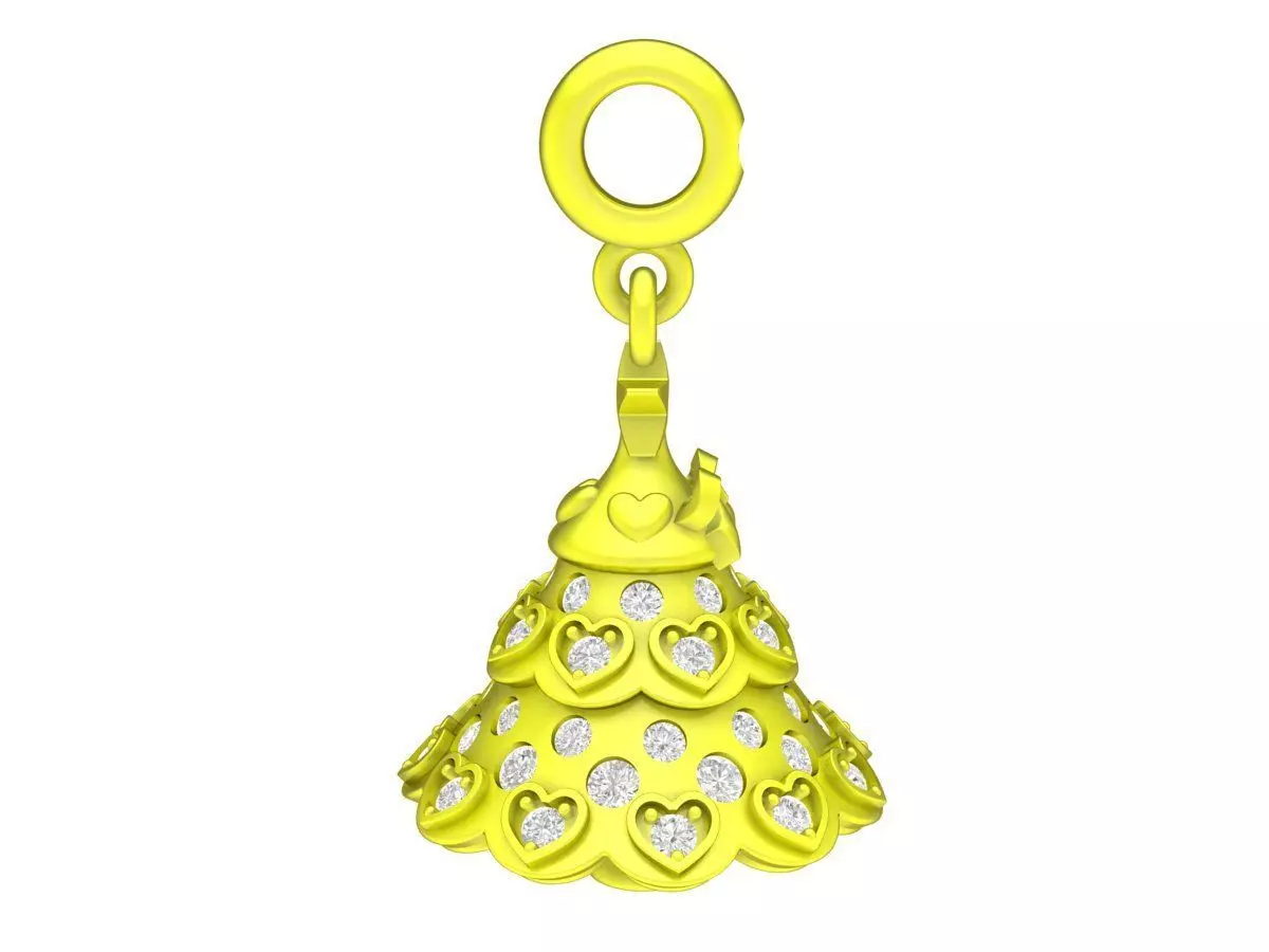 A7459 Diamond Heart Noel Tree Pine Pendant 3D Model 3D print model_0