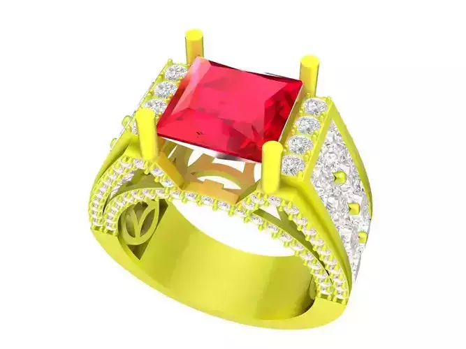 A7461 Luxury Korean Diamond Women Ring 3D Model