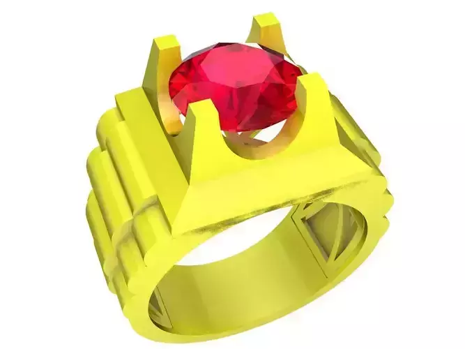 A7462 Korean Style Diamond Fashion Men Ring 3D Model