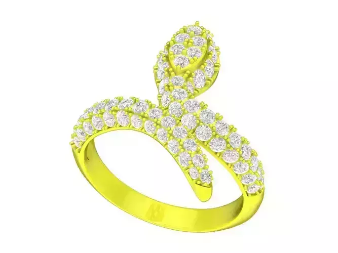 A7465 Diamond Snake Women Ring 3D Model