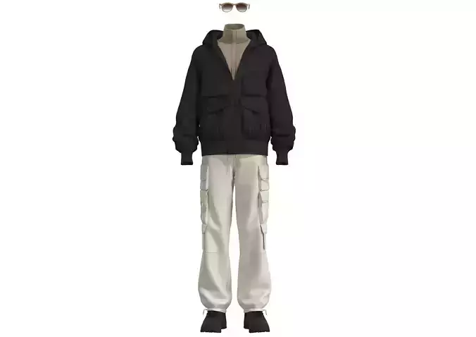 Sweatshirt and jacket and workwear pants