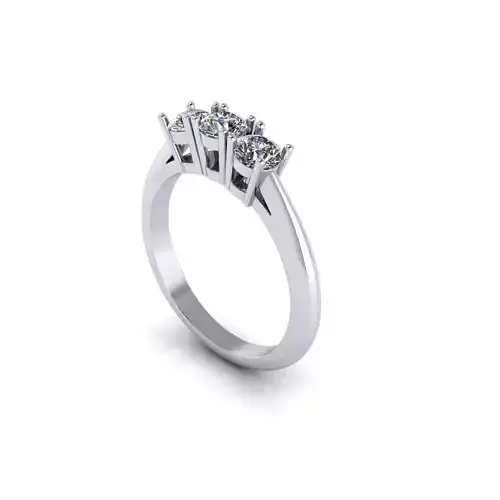 Three-stone Diamond Women Wedding Ring R91