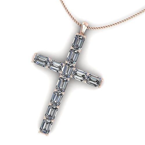 Diamond Cross Necklace 3D print model