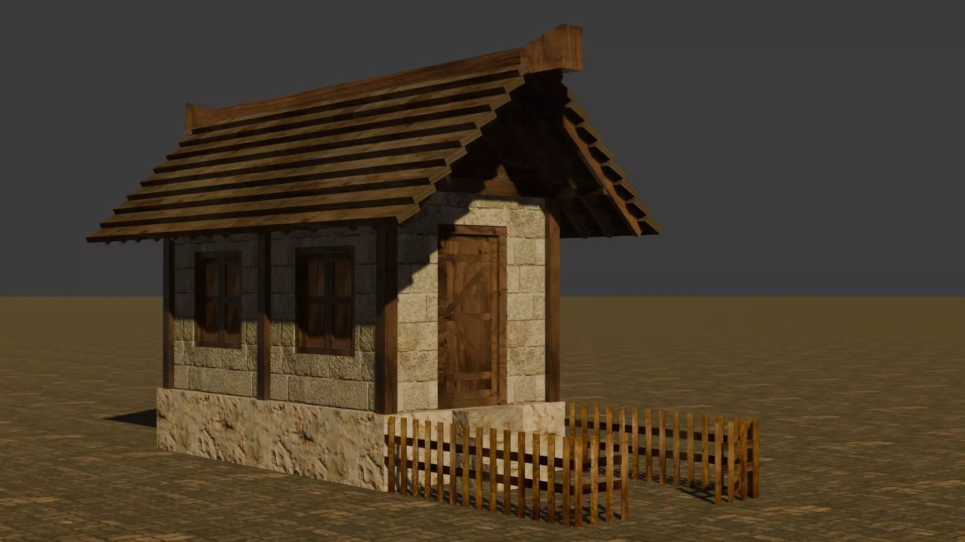 Medieval House 23 Free low-poly 3D model_0