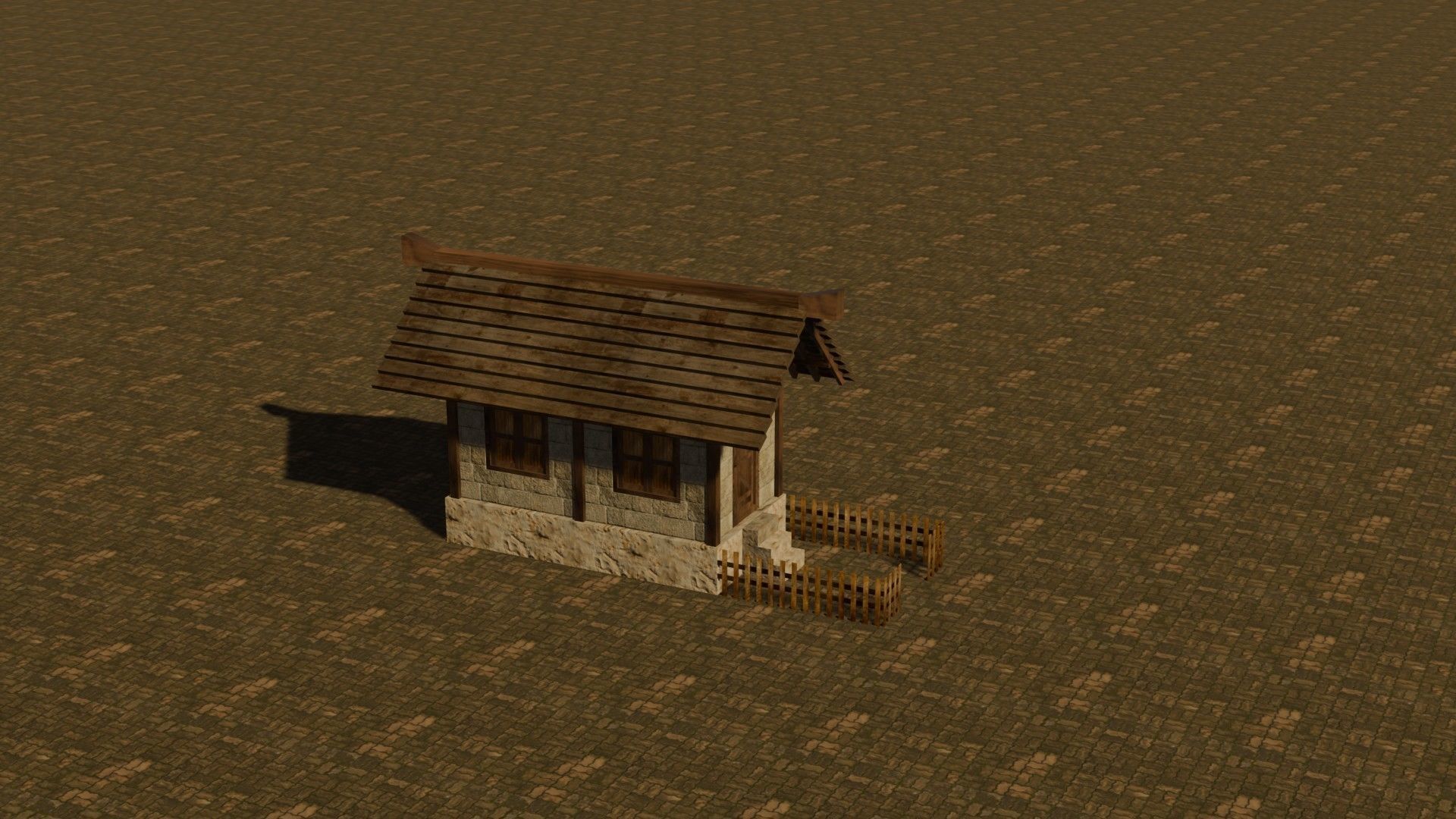 Medieval House 23 Free low-poly 3D model_5