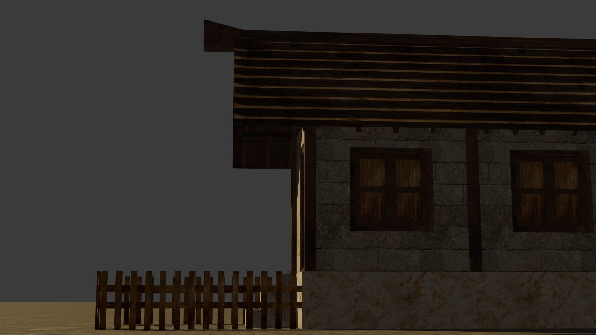Medieval House 23 Free low-poly 3D model_12