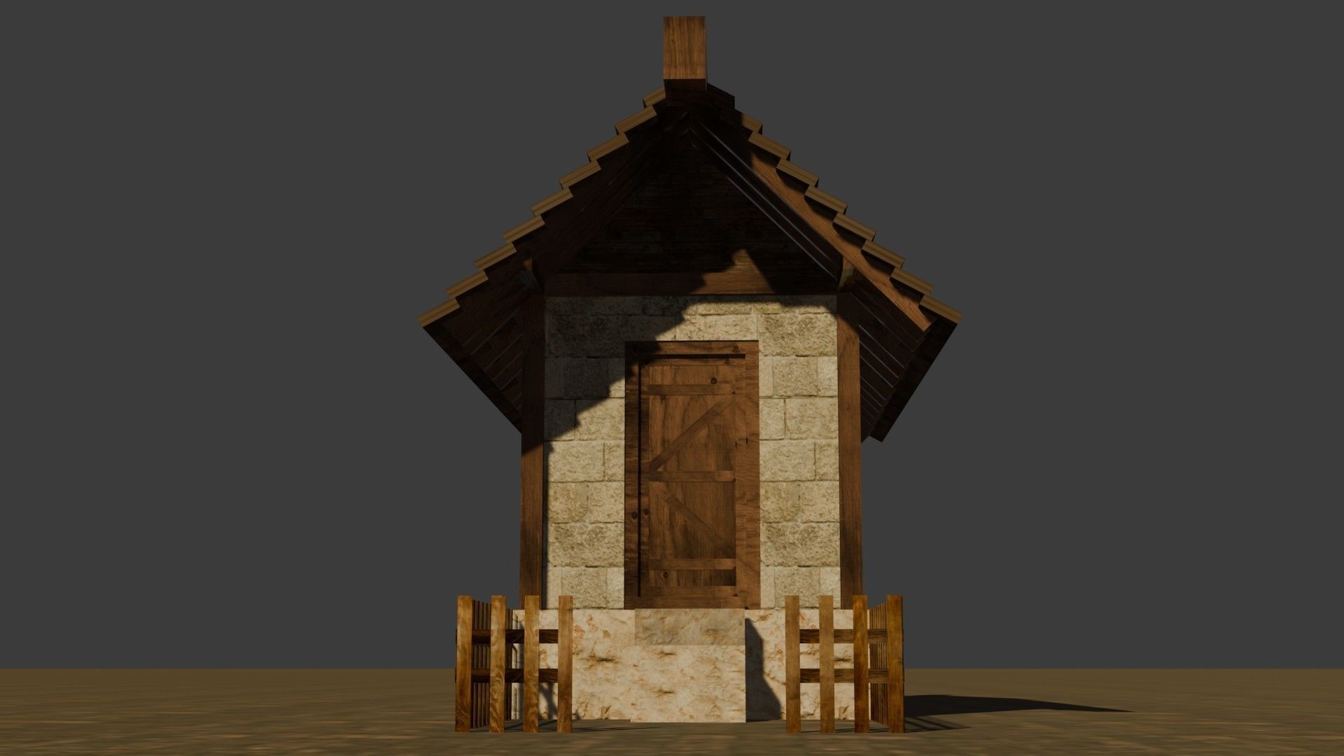 Medieval House 23 Free low-poly 3D model_10