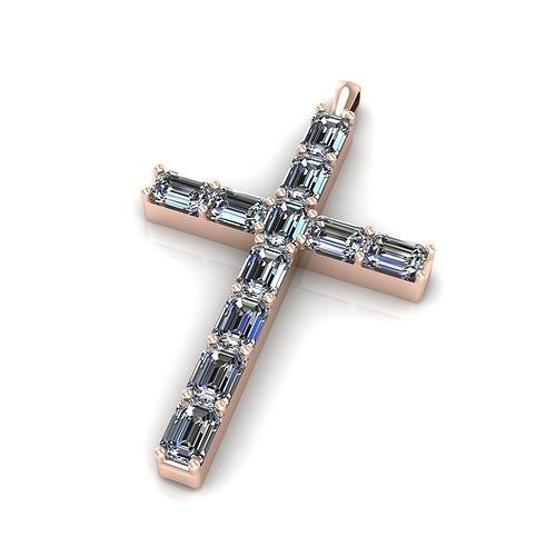 Diamond Cross Necklace N3 3D print model