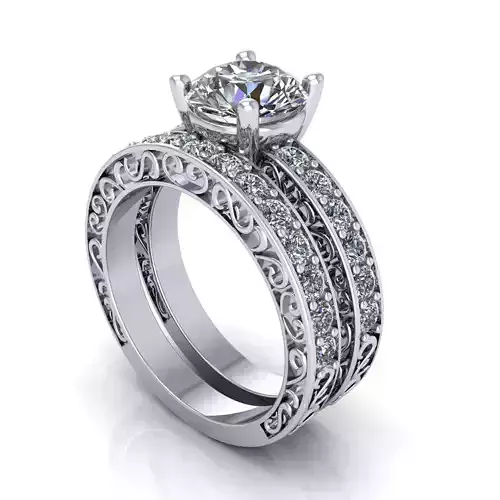 Matching Women Engagement Ring R6 3D print model