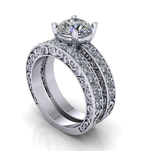 Matching Women Engagement Ring R33 3D print model