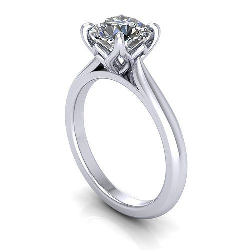 Solitaire Women Diamond Engagement Ring R60 3D print model