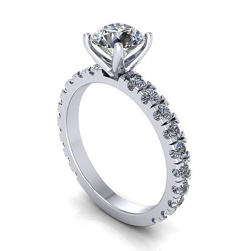 Women Diamond Engagement Ring R29 3D print model