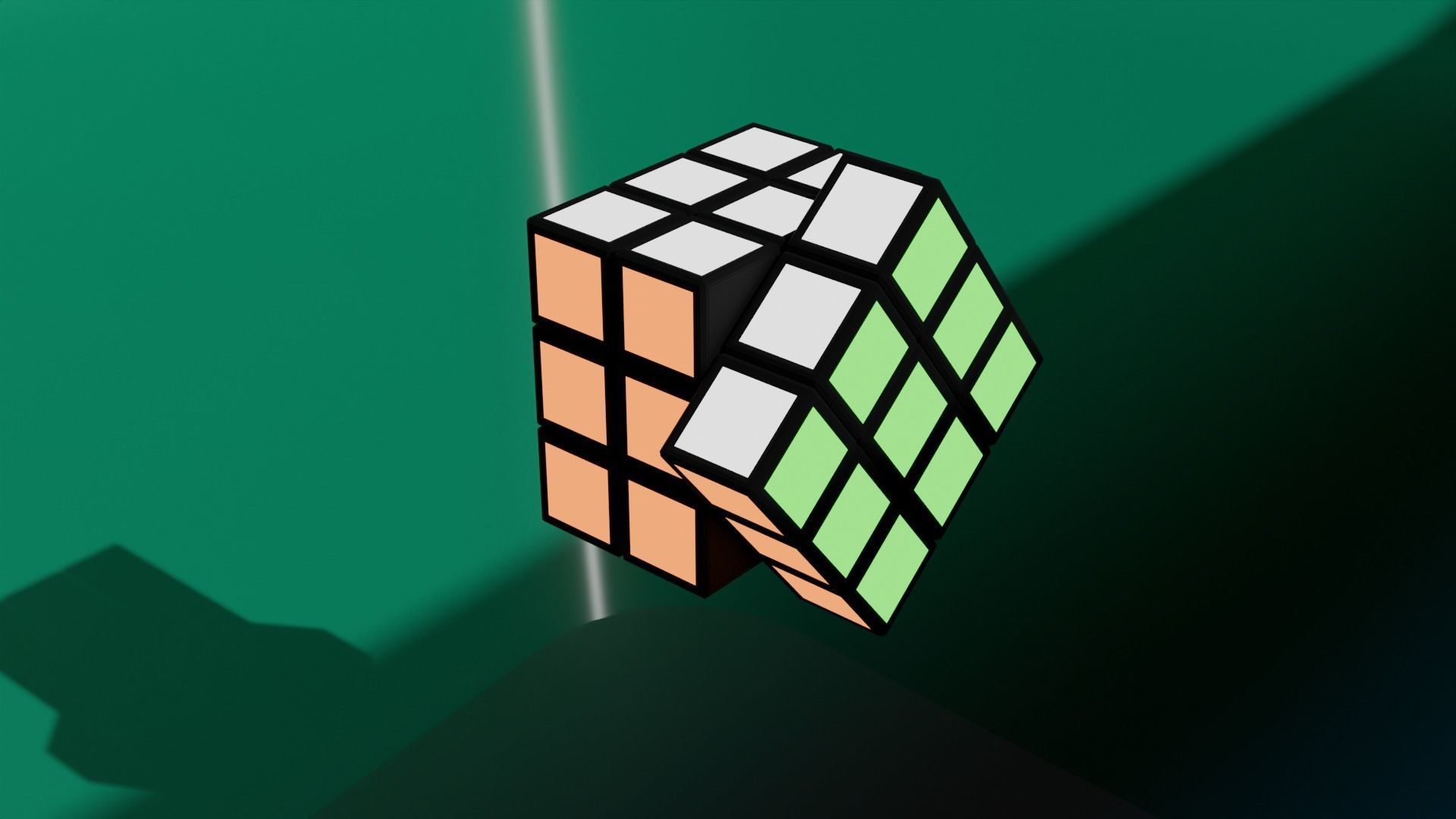 Rubiks Cube Rigged Free low-poly 3D model_5