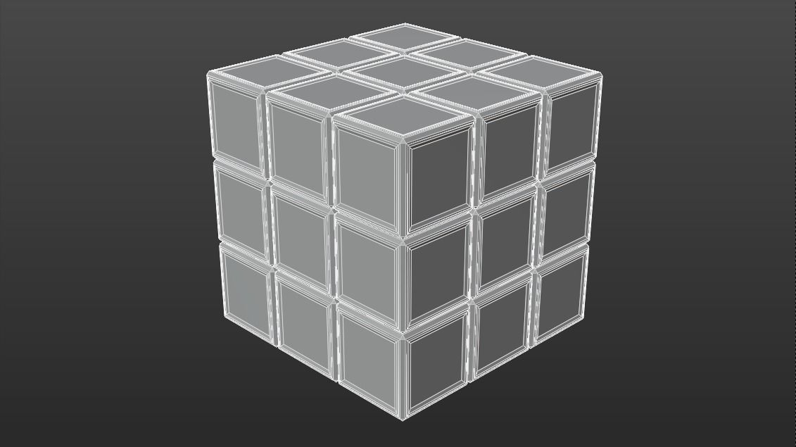 Rubiks Cube Rigged Free low-poly 3D model_2