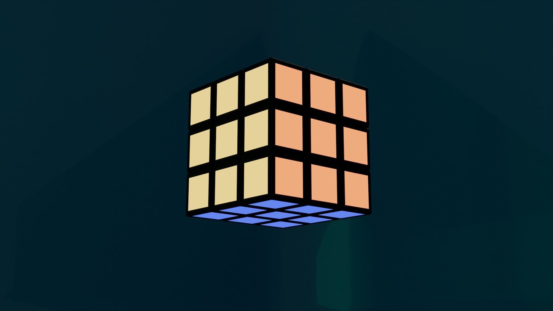 Rubiks Cube Rigged Free low-poly 3D model_3