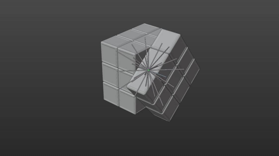 Rubiks Cube Rigged Free low-poly 3D model_6