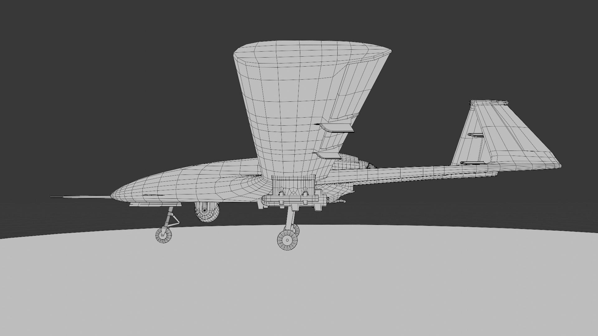 Bayraktar TB2 Turkish Unmanned Aerial Vehicle UAV Low-poly 3D model_8