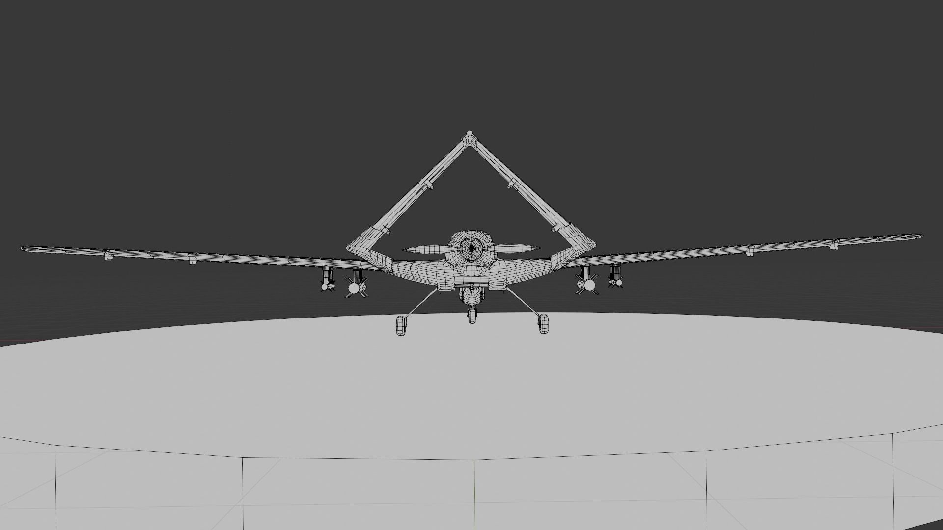 Bayraktar TB2 Turkish Unmanned Aerial Vehicle UAV Low-poly 3D model_6