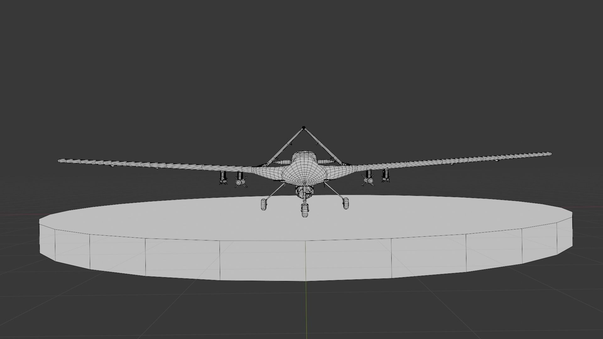 Bayraktar TB2 Turkish Unmanned Aerial Vehicle UAV Low-poly 3D model_4