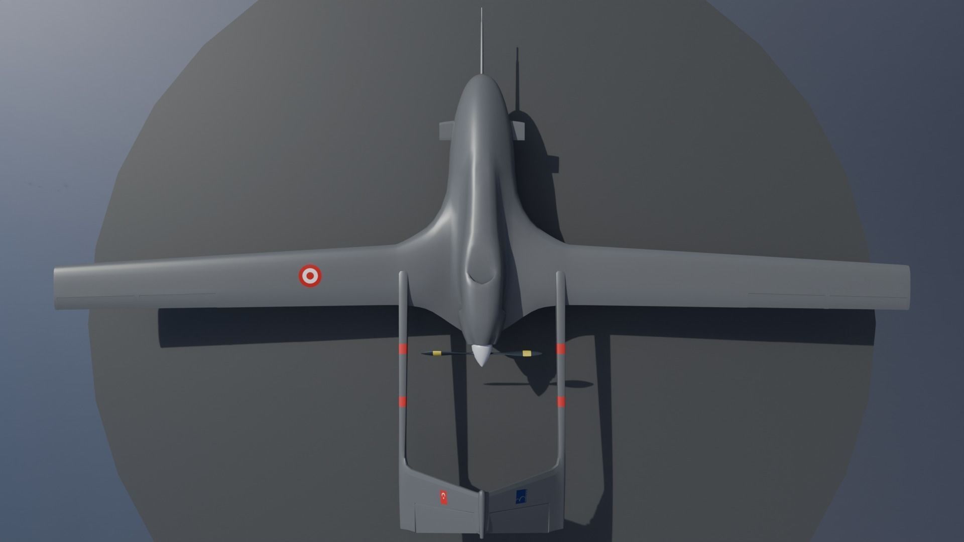 Bayraktar TB2 Turkish Unmanned Aerial Vehicle UAV Low-poly 3D model_9